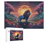 Rompecabezas 300 PCS para Adolescentes Lion in A Fantasy Landscape Rompecabezas para Adultos Juego De Ingenio Análisis Y Lógica 300 PCS