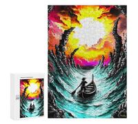 Rompecabezas 300 PCS para Adolescentes Lone Voyager - Surreal Stormy Sea Fantasy Art Rompecabezas para Adultos Juguetes DIY para La Diversión Familiar Ayuda A Ejercitar El Cerebro 300 PCS