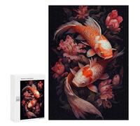Rompecabezas 300 PCS para Adolescentes Lucky Koi Fish Rompecabezas para Adultos Juegos Familiares Carrera De Velocidad De Manos para Cumpleaños, Navidad 300 PCS