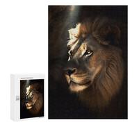 Rompecabezas 300 PCS para Adolescentes Majestic Lion in Dark Cave Rompecabezas para Adultos Juguete Decoración De Pared Difícil Difícil Desafiante De Completar 300 PCS