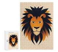 Rompecabezas 300 PCS para Adolescentes Majestic Lion Vector Portrait with Bold Mane Rompecabezas DIY Juguetes Una Obra De Arte como Regalo para Toda La Familia 300 PCS