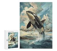 Rompecabezas 300 PCS para Adolescentes Majestic Orca Rising Rompecabezas para Adultos Juguetes DIY para La Diversión Familiar Ayuda A Ejercitar El Cerebro 300 PCS