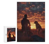 Rompecabezas 300 PCS para Adolescentes Man with His Dog In Mind Rompecabezas para Adultos Juguete Decoración De Pared Difícil Difícil Desafiante De Completar 300 PCS