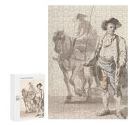 Rompecabezas 300 PCS para Adolescentes Man with Horse and Bucket Rompecabezas para Adultos Juegos De Relajación Vacaciones En Casa Matar El Tiempo 300 PCS