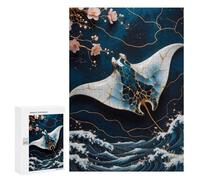 Rompecabezas 300 PCS para Adolescentes Manta Ray Kintsugi Art Rompecabezas para Adultos Juego Familiar Decoración del Hogar para Cumpleaños, Navidad 300 PCS
