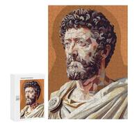 Rompecabezas 300 PCS para Adolescentes Marcus Aurelius Low Poly Rompecabezas para Adultos Juego Familiar Decoración del Hogar para Cumpleaños, Navidad 300 PCS