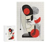 Rompecabezas 300 PCS para Adolescentes Modern Abstract Face - Geometric Minimalist Wall Art Rompecabezas DIY Juguetes Una Obra De Arte como Regalo para Toda La Familia 300 PCS