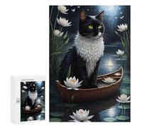 Rompecabezas 300 PCS para Adolescentes Moonlit Lotus Boat Rompecabezas Juegos Relajantes Mejora La Memoria Oferta como Regalos para Toda La Familia 300 PCS