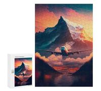 Rompecabezas 300 PCS para Adolescentes Mountain Flight Sunset Rompecabezas para Adultos Juego Familiar Una Obra De Arte como Regalo para Toda La Familia 300 PCS