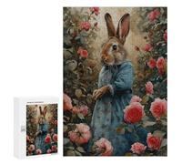 Rompecabezas 300 PCS para Adolescentes Mrs. Rabbit in A Rose Garden Rompecabezas para Adultos Juego Práctico Arte De Pared Desafiante De Completar 300 PCS
