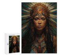 Rompecabezas 300 PCS para Adolescentes Native American Headdress Art-3 Rompecabezas para Adultos Juego De Ingenio Análisis Y Lógica 300 PCS