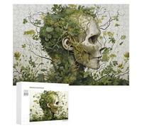 Rompecabezas 300 PCS para Adolescentes Nature's Reclamation Skull Overgrown with Plants Rompecabezas para Adolescentes Juguetes DIY Decoración De Pared Ayuda A Ejercitar El Cerebro 300 PCS