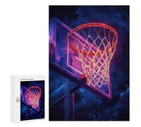 Rompecabezas 300 PCS para Adolescentes Neon Basketball Hoop Rompecabezas para Adultos Juego Familiar Una Obra De Arte como Regalo para Toda La Familia 300 PCS