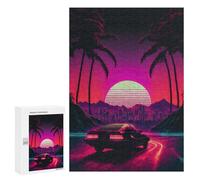Rompecabezas 300 PCS para Adolescentes Neon Chrome Cityscape Rompecabezas para Adultos Juguete Decoración De Pared Difícil Difícil Desafiante De Completar 300 PCS