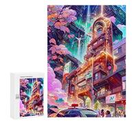 Rompecabezas 300 PCS para Adolescentes Neon Cityscape Vibrant Future Rompecabezas para Adultos Juego De Ingenio Análisis Y Lógica 300 PCS