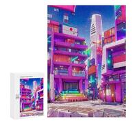 Rompecabezas 300 PCS para Adolescentes Neon Cityscape Vibrant Urban Landscape -2 Rompecabezas para Adolescentes Juegos Divertidos Ensamblaje De Patrones Ayuda Al Cerebro A Ejercitarse 300 PCS