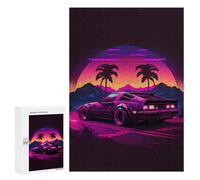Rompecabezas 300 PCS para Adolescentes Neon Desert Drive Rompecabezas para Adultos Juego Familiar Decoración del Hogar para Cumpleaños, Navidad 300 PCS