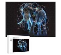Rompecabezas 300 PCS para Adolescentes Neon Elephant Artwork Rompecabezas para Adultos Juegos Relajantes Difícil Difícil Desafío Educativo 300 PCS