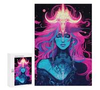 Rompecabezas 300 PCS para Adolescentes Neon Fantasy Portrait Rompecabezas para Adultos Juego De Ingenio Análisis Y Lógica 300 PCS