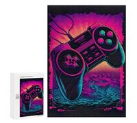 Rompecabezas 300 PCS para Adolescentes Neon Gaming Controller Art Rompecabezas para Adolescentes Juegos Divertidos Ensamblaje De Patrones Ayuda Al Cerebro A Ejercitarse 300 PCS