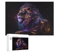 Rompecabezas 300 PCS para Adolescentes Neon Lion Majesty Rompecabezas para Adolescentes Juegos Divertidos Ensamblaje De Patrones Ayuda Al Cerebro A Ejercitarse 300 PCS