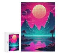 Rompecabezas 300 PCS para Adolescentes Neon Synthwave Brilliance Rompecabezas Juegos Familiares Ensamblaje De Patrones Cumpleaños Y Navidad 300 PCS