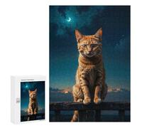 Rompecabezas 300 PCS para Adolescentes Night Watch on The Fence Rompecabezas para Adultos Juego Práctico Pero Divertido Y Humorístico para Cumpleaños, Navidad 300 PCS