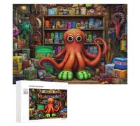 Rompecabezas 300 PCS para Adolescentes Octopus in A Colorful Toy Shop Rompecabezas para Adultos Juego Familiar Carrera De Velocidad De Manos Regalos para Reducir El Estrés 300 PCS