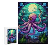 Rompecabezas 300 PCS para Adolescentes Octopus Magic The Sea Rompecabezas para Adultos Juego Práctico Arte De Pared Desafiante De Completar 300 PCS