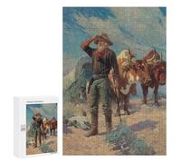 Rompecabezas 300 PCS para Adolescentes Old Man Looking For A Road Rompecabezas para Adultos Juguete Decoración De Pared Difícil Difícil Desafiante De Completar 300 PCS