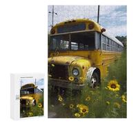 Rompecabezas 300 PCS para Adolescentes Old School Bus Rompecabezas para Adultos Juguete Decoración De Pared Difícil Difícil Desafiante De Completar 300 PCS