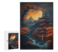 Rompecabezas 300 PCS para Adolescentes Pagoda of Tranquility Rompecabezas Juegos Familiares Ensamblaje De Patrones Cumpleaños Y Navidad 300 PCS