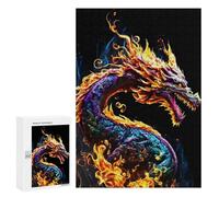 Rompecabezas 300 PCS para Adolescentes Paint Dragon Fire Rompecabezas DIY Juguetes Una Obra De Arte como Regalo para Toda La Familia 300 PCS