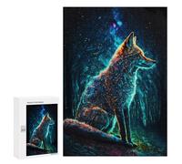 Rompecabezas 300 PCS para Adolescentes Paint The Fox In Forest Rompecabezas Juego De Ingenio Aliviador De Estrés Desafiante para Completar 300 PCS