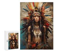 Rompecabezas 300 PCS para Adolescentes Painted Native American Rompecabezas para Adultos Juego Familiar Decoración del Hogar para Cumpleaños, Navidad 300 PCS
