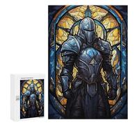 Rompecabezas 300 PCS para Adolescentes Paladin Stained Glass Rompecabezas para Adultos Juego Práctico Arte De Pared Desafiante De Completar 300 PCS
