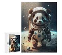 Rompecabezas 300 PCS para Adolescentes Panda Astronaut on Moon Rompecabezas para Adultos Juguete Decoración De Pared Difícil Difícil Desafiante De Completar 300 PCS