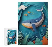 Rompecabezas 300 PCS para Adolescentes Papercraft Whale Rompecabezas para Adultos Juego Práctico Arte De Pared Desafiante De Completar 300 PCS
