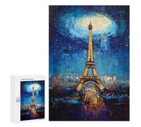 Rompecabezas 300 PCS para Adolescentes Paris Night Sky Eiffel Tower Rompecabezas para Adultos Mejora La Memoria Interacción Entre Padres E Hijos Juguete Juego Intelectual 300 PCS
