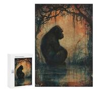 Rompecabezas 300 PCS para Adolescentes Pensive Gorilla Rompecabezas para Adultos Juego Práctico Arte De Pared Desafiante De Completar 300 PCS