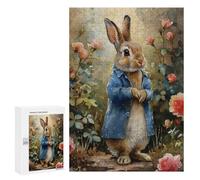 Rompecabezas 300 PCS para Adolescentes Peter Rabbit in A Garden Rompecabezas para Adultos Juego Práctico Arte De Pared Desafiante De Completar 300 PCS