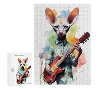 Rompecabezas 300 PCS para Adolescentes Peterbald Cat Rompecabezas para Adultos Juego Familiar Decoración del Hogar para Cumpleaños, Navidad 300 PCS