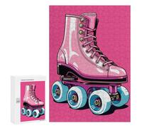 Rompecabezas 300 PCS para Adolescentes Pink Roller Skates Rompecabezas DIY Juguetes Una Obra De Arte como Regalo para Toda La Familia 300 PCS