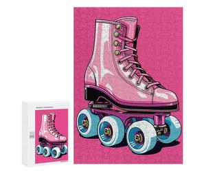 Rompecabezas 300 PCS para Adolescentes Pink Roller Skates Rompecabezas DIY Juguetes Una Obra De Arte como Regalo para Toda La Familia 300 PCS
