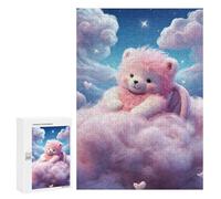 Rompecabezas 300 PCS para Adolescentes Pink Teddy In Dreamland Rompecabezas para Adultos Juguete Decoración De Pared Difícil Difícil Desafiante De Completar 300 PCS