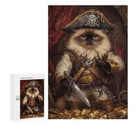 Rompecabezas 300 PCS para Adolescentes Pirate Cat Treasure Chest-3 Rompecabezas para Adultos Mejora La Memoria Interacción Entre Padres E Hijos Juguete Juego Intelectual 300 PCS