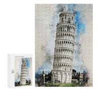 Rompecabezas 300 PCS para Adolescentes Pisa in Watercolor Rompecabezas para Adultos Juego Práctico Regalo De Cumpleaños Regalo De Cumpleaños, Regalos, 300 PCS