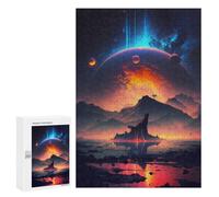 Rompecabezas 300 PCS para Adolescentes Planetary Vista Fantasy Rompecabezas para Adultos Juguete Decoración De Pared Difícil Difícil Desafiante De Completar 300 PCS