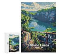 Rompecabezas 300 PCS para Adolescentes Plitvice Lakes National Park Croatia Rompecabezas para Adultos Juego Práctico Arte De Pared Desafiante De Completar 300 PCS