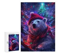 Rompecabezas 300 PCS para Adolescentes Polar Bear Christmas Rompecabezas Juegos Familiares Ensamblaje De Patrones Cumpleaños Y Navidad 300 PCS